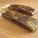 Wood Earrings - Recycled Wood Chips - Multi Earthy Colors - Long - Pressed - Red Brown - Funky Jewellery