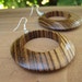 Large Wood Hood Earrings - Zebrawood - African - Exotic - Statement - Earthy Jewelry - Woodworking - Natural - Stripe - Brown