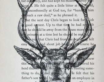 Fox Print on Vintage French Book Page 5 x 7 Slinky Fox by CrowBiz