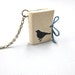 White Leather Book Necklace