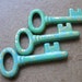 Metal Patina Beads - SueBeads - Verdigris - Brass Key Charms 1 - metal beads