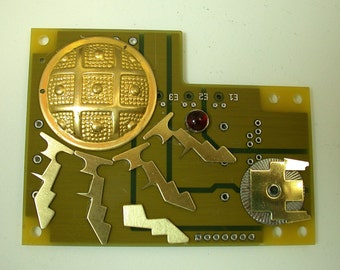 RECYCLED CIRCUIT Board Geekery MAGNET Here Comes the Sun