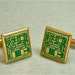 Recycled Vintage CIRCUIT BOARD Cuff Links 24k GOLD