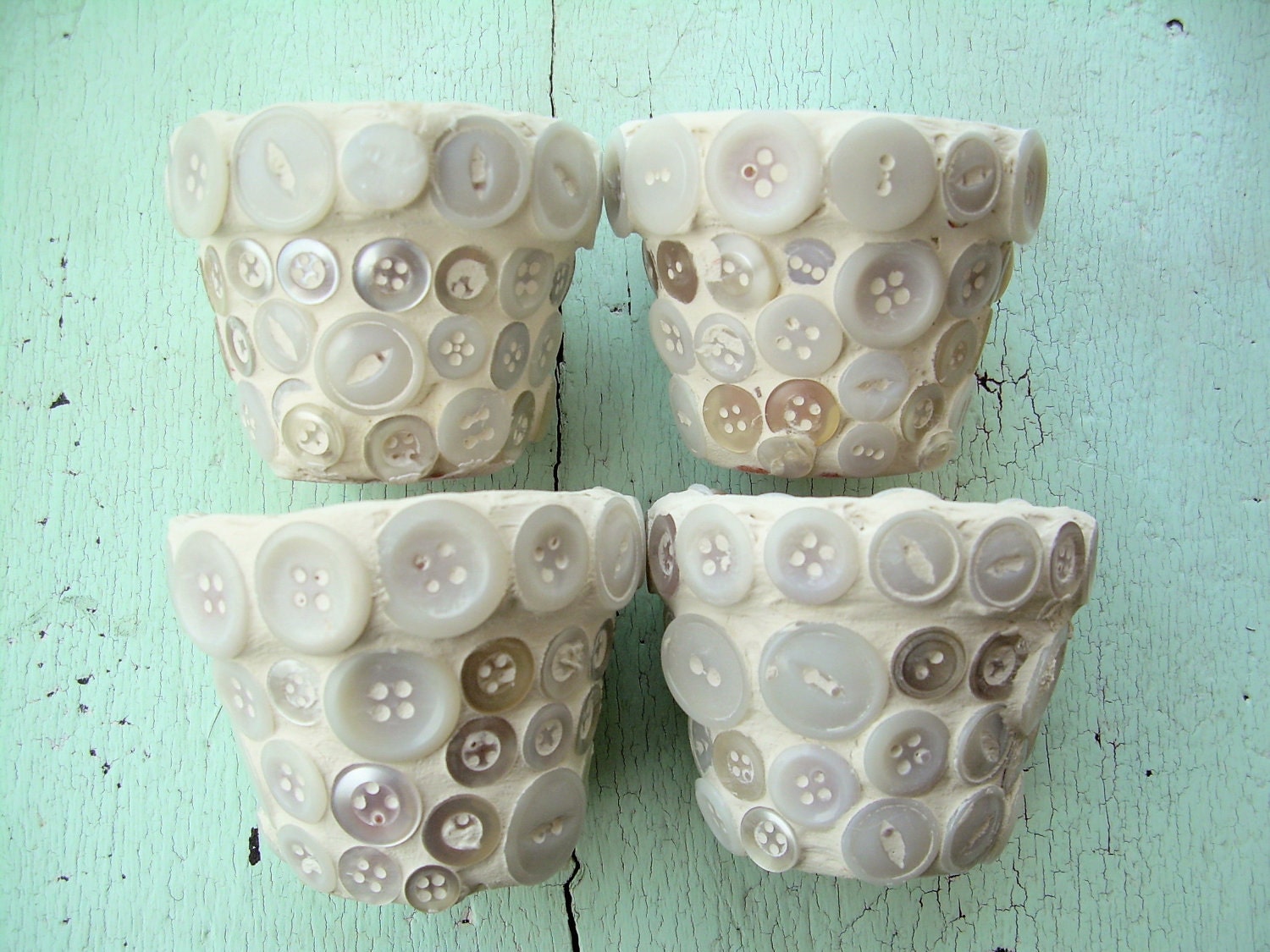 6 Button Pots by lesliejanson on Etsy