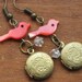 BIRD AND LOCKET EARRINGS