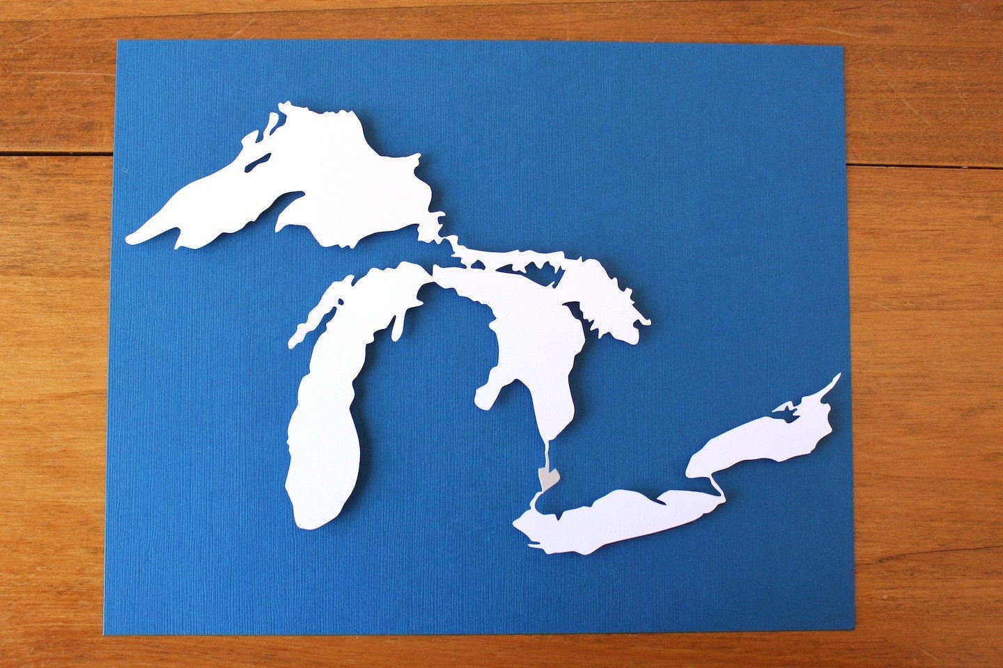 Great Lakes Silhouette 8 x 10 original papercut