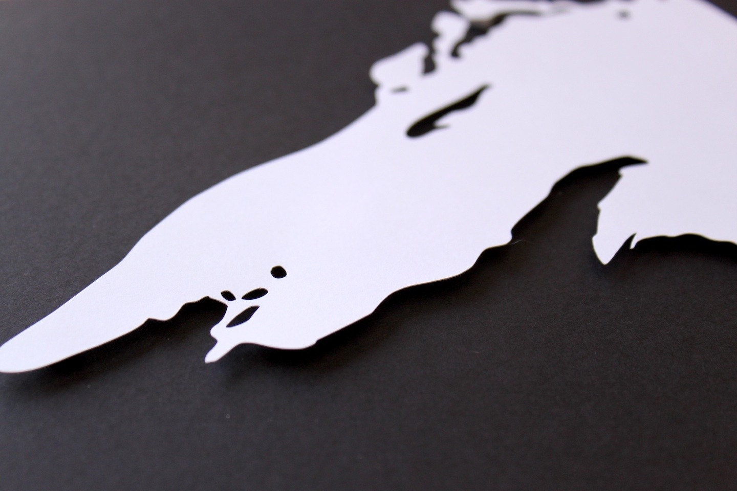 Lake Superior Silhouette 8 x 10 original papercut