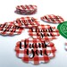 Calligraphy Thank You Stickers, package 20 Red and White Gingham Stickers for weddings and stationery, hand lettering by KisforCalligraphy