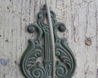 Vintage old jadeite green receipt wall hook