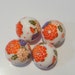 4 Glossy white oriental chrysanthemum Japanese tensha acrylic beads
