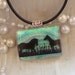 Fused Dichroic Glass Pendant, Necklace, Glass Jewelry, Horse, Enamel, Green, Necklace Included