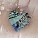 Fused Dichroic Heart Pendant, Glass Jewelry, Aqua, Black, Silver, Necklace Included, One of a Kind