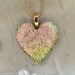 Fused Dichroic Glass Heart Pendant, Glass Jewelry, Necklace Included, Pink, Gold