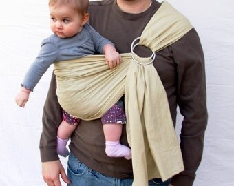 The Original Rustic Baby Sling in TEA- Ring Sling for infant or toddler -