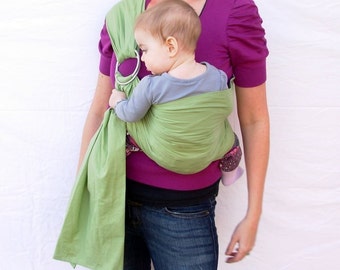 The Original Rustic Baby Sling in CELERY- Ring Sling for infant or toddler -