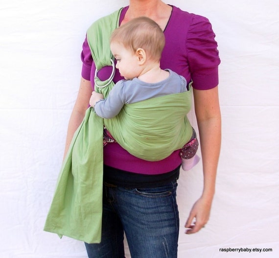 Items similar to The Original Rustic Baby Sling in CELERY Ring Sling for infant or toddler on
