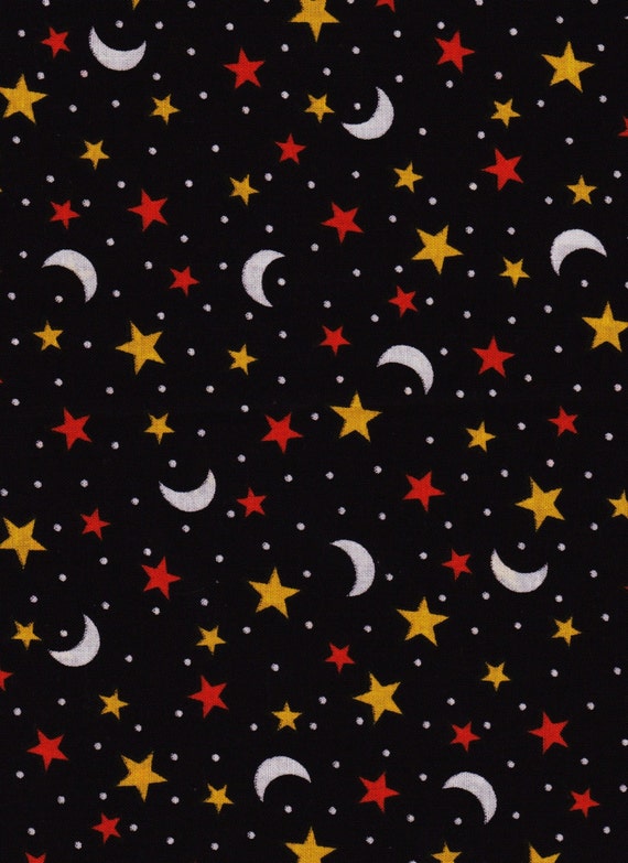 Reserved For Cherise Moon And Stars Halloween Fabric 2 Yard