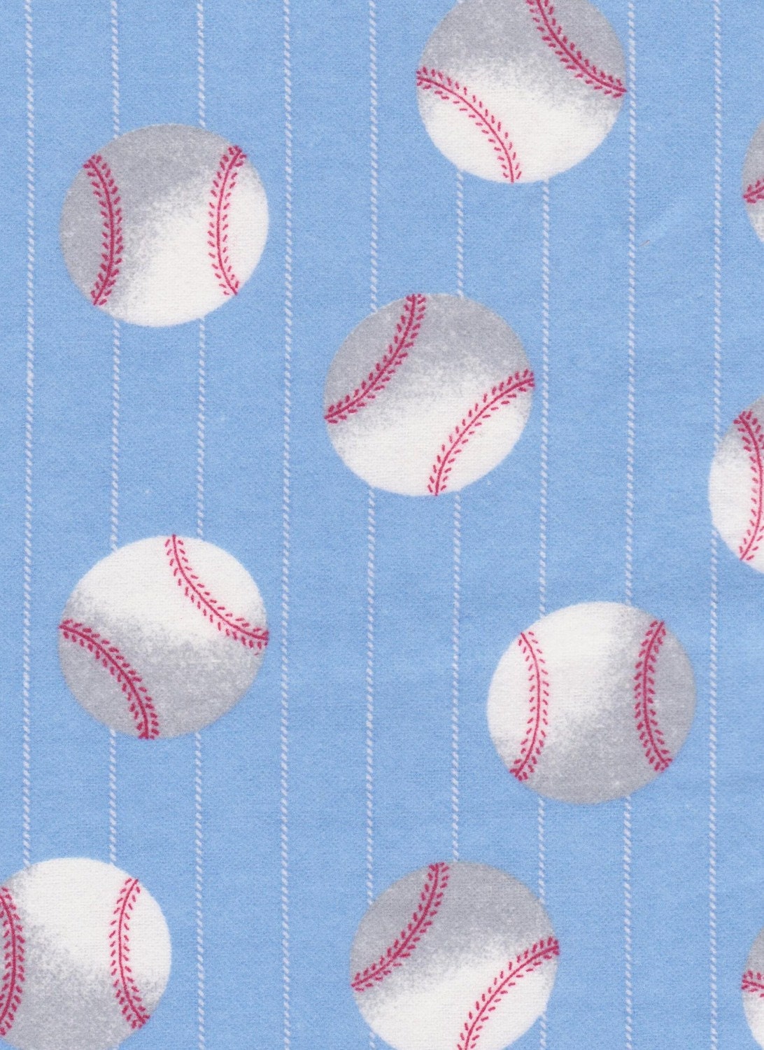 BASEBALL FLANNEL FABRIC 1 YARD by FabricOdyssey on Etsy