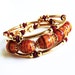Lampworked Glass, Memory Wire, Gold Bracelet