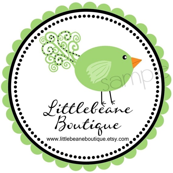 Personalized Stickers, Swirly Bird, Labels, Tags, Seals, Promotional, Favor, Address Labels, Set of 12 Il_570xn
