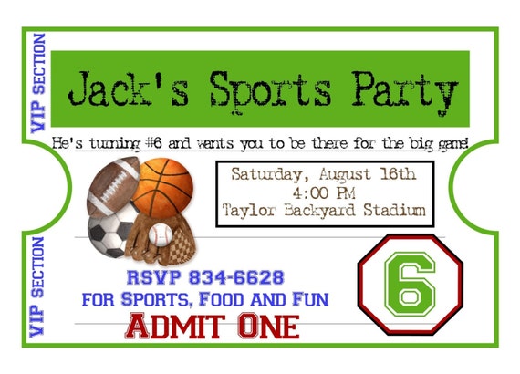 Sports Themed Birthday Invitation Wording 2