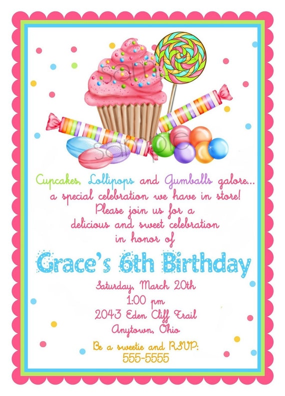 Candy Invitation Wording 5