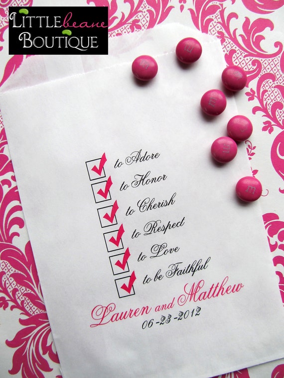 Wedding candy Bags, Wedding Checklist, WeddingFavor bags, Candy Buffet bags, Wedding favors, Bridal Shower favor bags,CUSTOM COLOR Il_570xn