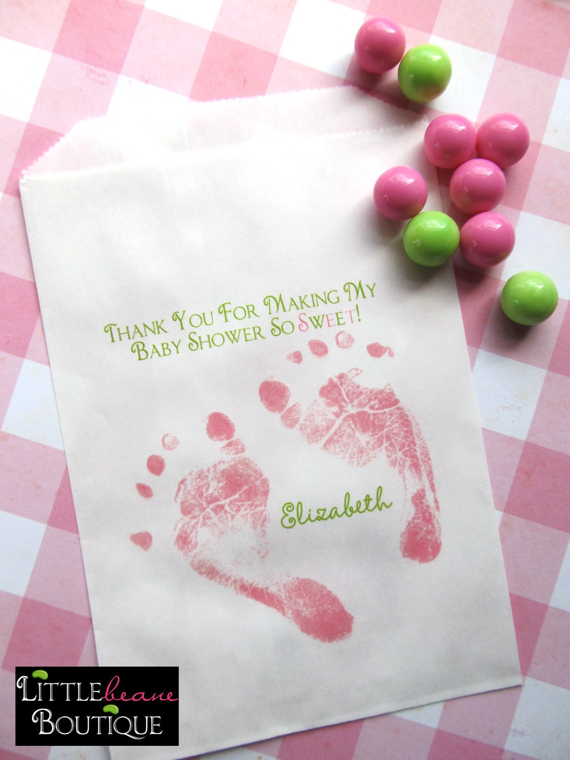 Baby Shower Candy Bags Baby Feet Favor bags Sweets Treats