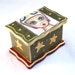 Jewelry Box, Aviator Trinket Box Wood OOAK Keepsake Ring Box Earring Holder, Girl Art Print Olive Green