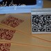 Smaller Size 2x2 Custom Red Rubber Stamp etsy business include your QR two dimensional barcode 0160 (red rubber stamp wooden block)