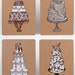 FOUR WEDDING CAKES WITH BIRD CAKE TOPPER PRINTS HAND PRINTED LETTERPRESS GREETING CARD