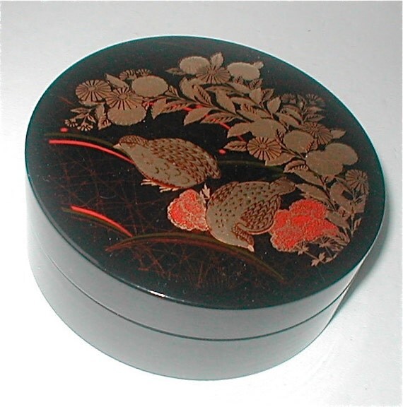 Vintage Otagiri Coaster Set in Box Japanese Black