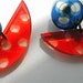 RESERVED for DEB - Plexiglas Earrings Vintage 80's Strictly Disco Slice of Fruit Dangle Design