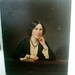 She, the Book Lover - Antique Painted Full Plate Tintype Portrait - Vintage 1850's - Hand Painted