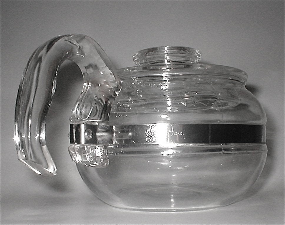 PYREX 6 Cup Glass Coffee Pot Vintage 50s