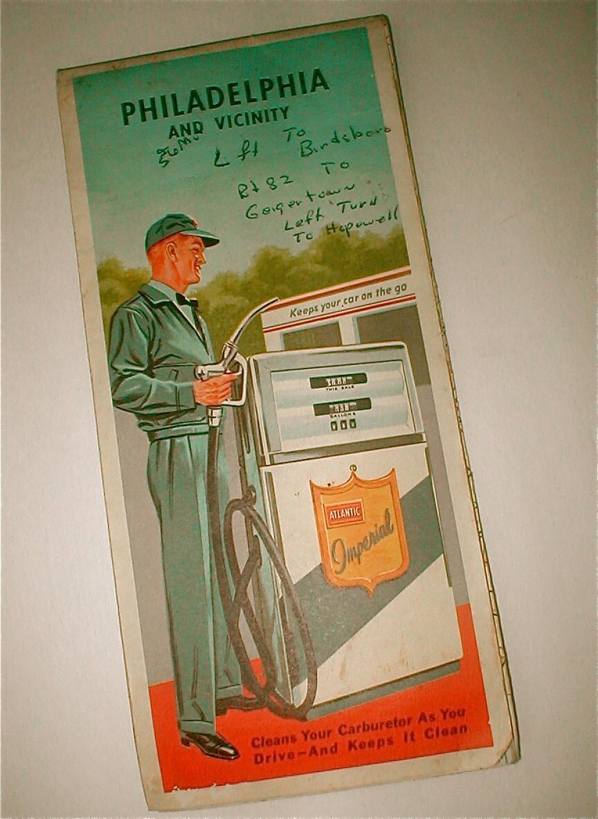 Vintage Map of Philadelphia 1950s City map by studiostebbylee