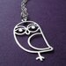Sweet Owl - sterling silver bird pendant