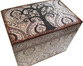 File Box Recipe Box Address Index Card Box Decoupage