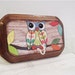 Key Hook Plaque MAGNET Pot Holder -Utensil Holder Hook - Decoupaged - 3x5 Rustic Owl - Farmhouse Chic - SHIPS NOW
