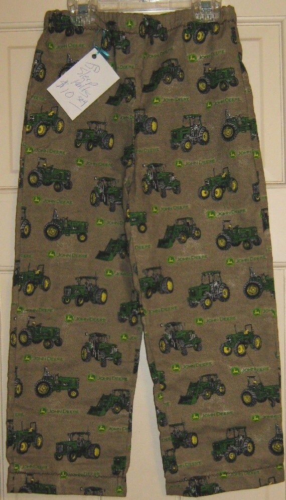John Deere tractor brown cotton pj pajama sleep pants sz 4 NEW