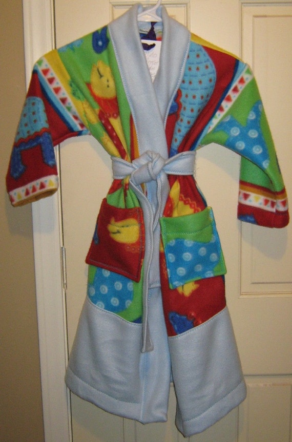 DINO Dinosaur boutique kids fleece robe sz 4 5 NEW