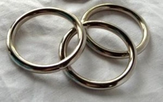 2 Inch Steel O Ring Welded Nickel Plated Pack of 2
