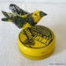 Tiny Bird as Bee - Mixed Medium Carving - Born in a Beehive