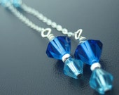 Crystal drop earrings - sky