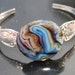 OCEAN BLUES--Fused Glass Silver Spoon Cuff Bracelet--Artglassbyym