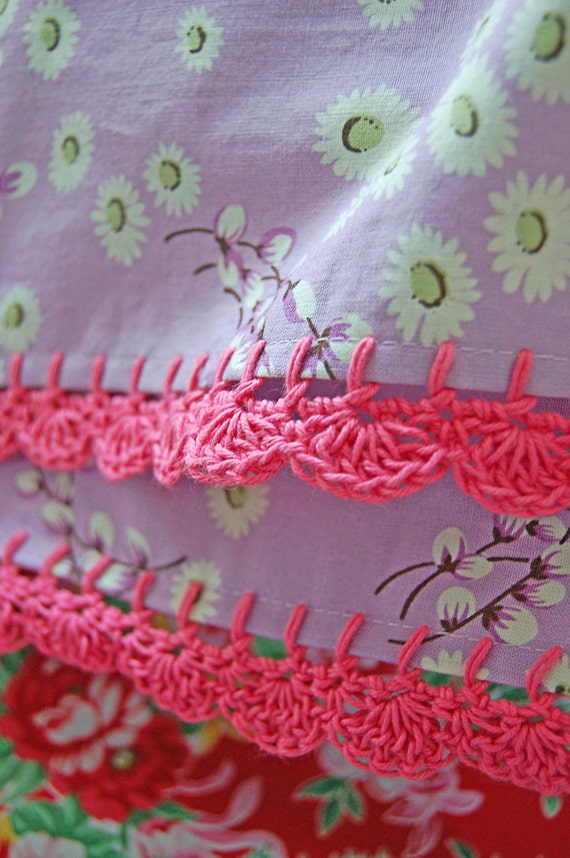 pillowcase with crochet trim Pretty Lavender