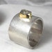 Rough Diamond Engagement Ring in gold and silver, chunky wide band, conflict free