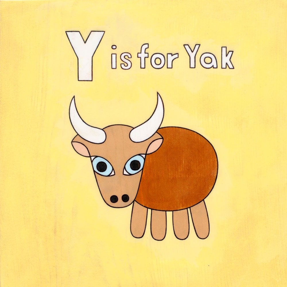 Alphabet Y is for Yak 8x10 Art Print