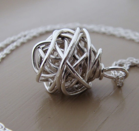 Items similar to Sterling silver Knotted Line Pendant ONLY, classic ...