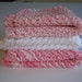 Pink and White Handknitted Dishcloths Washcloths - Set of 3